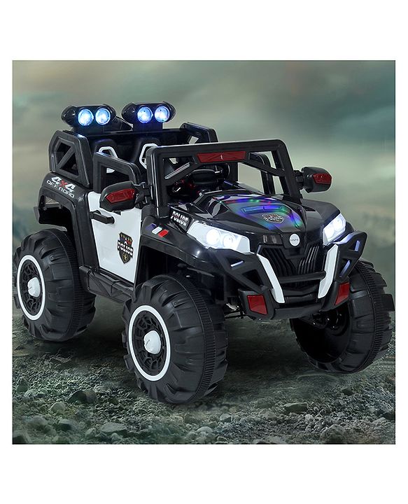 Babyhug Thunder 4X4 Battery Operated Ride On Jumbo Jeep With Music and Lights - Black
