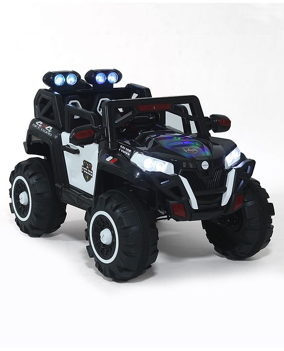 Babyhug Thunder 4X4 Battery Operated Ride On Jumbo Jeep With Music and Lights - Black