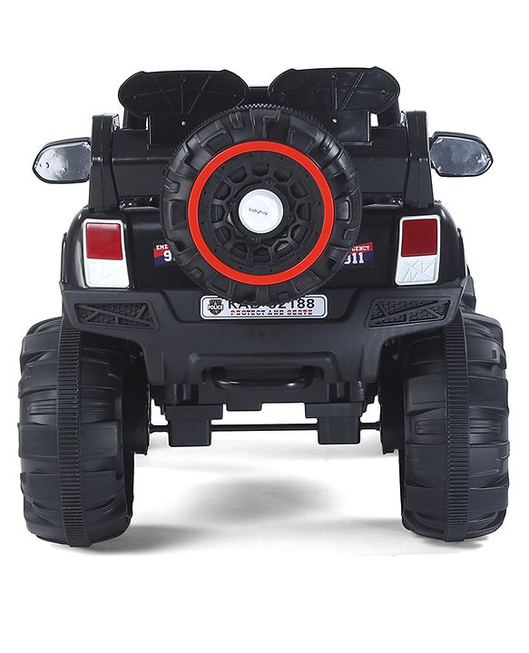 Babyhug Thunder 4X4 Battery Operated Ride On Jumbo Jeep With Music and Lights - Black