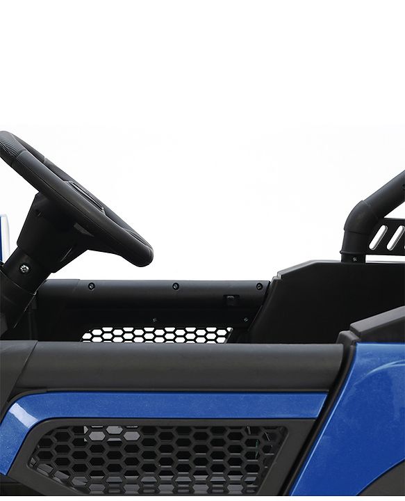 Babyhug 4x4 Battery Operated Ride on Jeep with Music & LED Lights - Blue| Rechargeable Battery| Openable Doors| Built-in Music & AUX| Remote Control| Easy to Assemble|Forward & Reverse