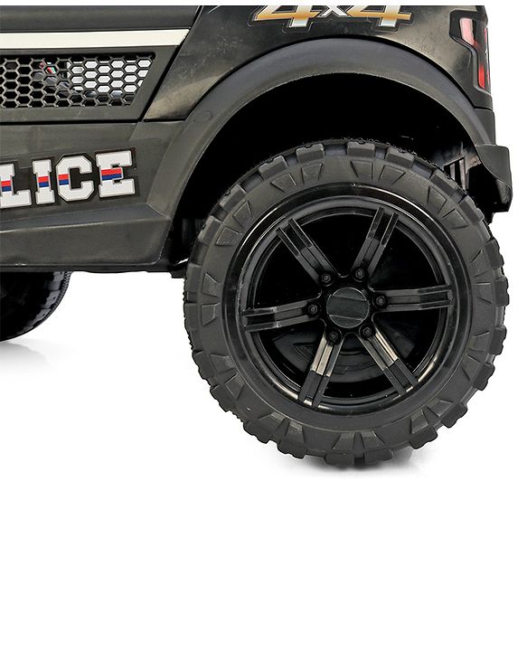 Babyhug 4x4 Battery Operated Ride on Jeep with Music & LED Lights - Black| Rechargeable Battery| Openable Doors| Built-in Music & AUX| Remote Control| Easy to Assemble| Forward & Reverse