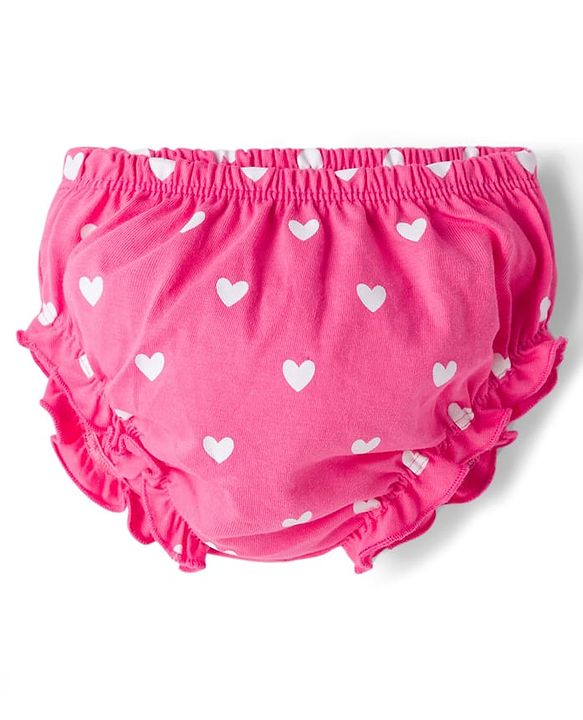 Babyhug Single Jersey Knit Half Sleeves Heart & Text Printed Frock with Bloomer & Bow Applique - Pink