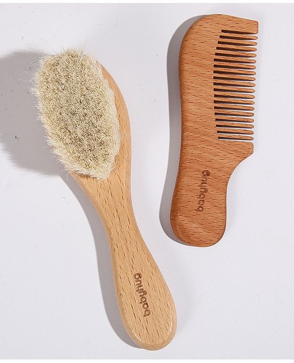 Babyhug Brush & Comb Set  Natural - Brown