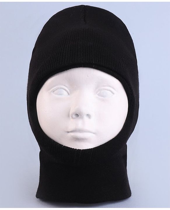 Pine Kids Solid Color Monkey Cap Black  - Diameter 20 cm