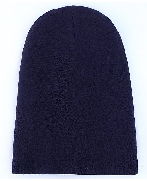 Pine Kids Solid Color Monkey Cap Navy Blue  - Diameter 18.5 cm
