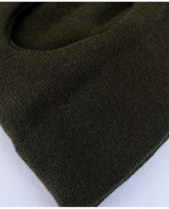 Pine Kids Solid Color Monkey Cap Olive Green Blue  - Diameter 20 cm