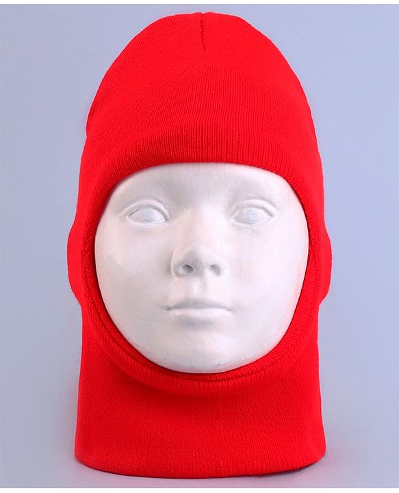 Pine Kids Solid Color Monkey Cap Red  - Diameter 18.5 cm