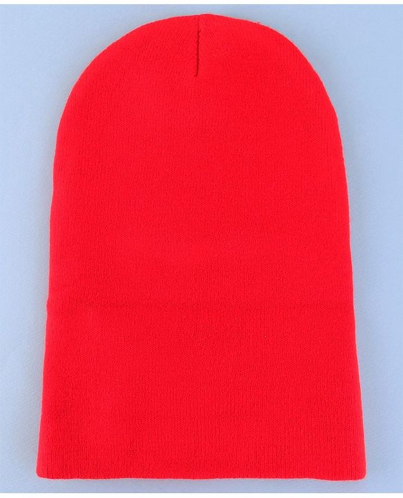 Pine Kids Solid Color Monkey Cap Red  - Diameter 18.5 cm