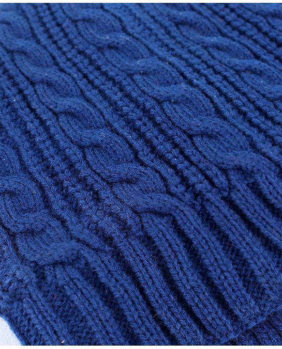 Pine Kids Solid Color Woollen Cap Navy Blue - Diameter 18 cm