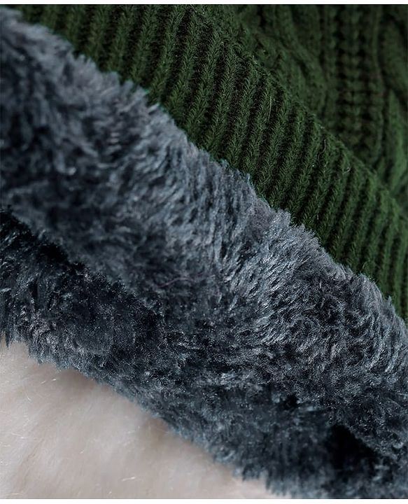 Pine Kids Solid Color Woollen Cap Dark Green- Diameter 18 cm