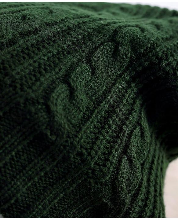 Pine Kids Solid Color Woollen Cap Dark Green- Diameter 18 cm