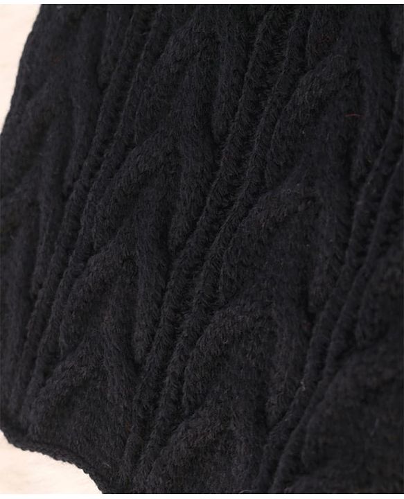 Pine Kids Knitted Solid Woollen Cap & Muffler Black - Diameter 20 cm