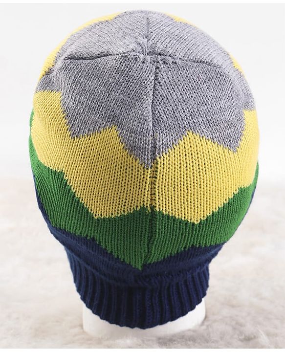 Pine Kids Solid Color Woollen Cap Navy Blue - Diameter 20 cm