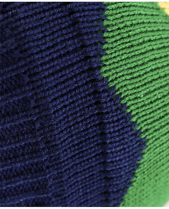 Pine Kids Solid Color Woollen Cap Navy Blue - Diameter 20 cm
