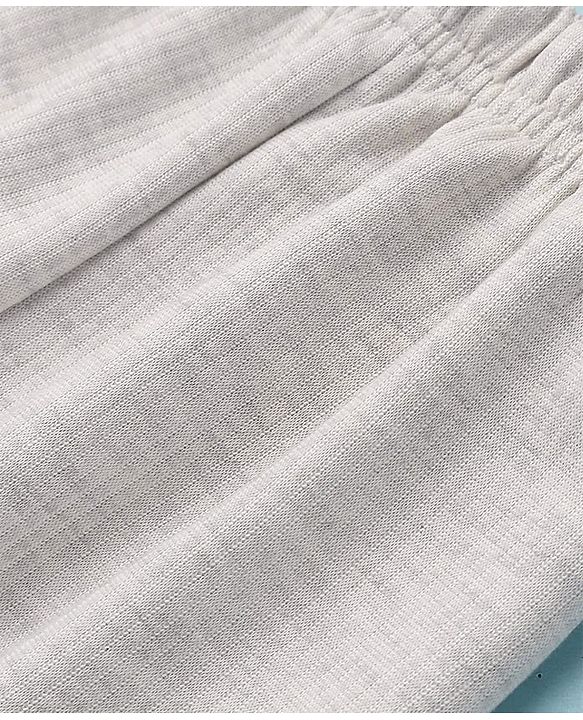 Pine Kids Cotton Knit Full Sleeves Solid Coloured Thermal Wear Set - Grey