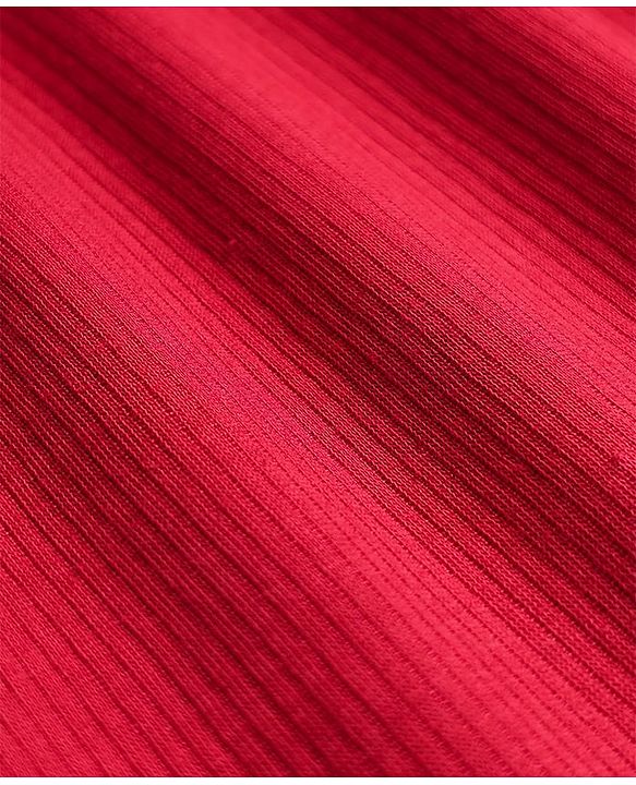 Pine Kids Knit Full Sleeves Solid Color Thermal Vest - Red