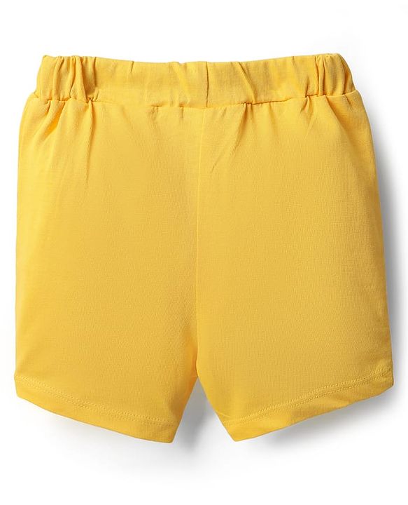 Babyhug Cotton Single Jersey Knit Shorts with Polka Dot Design Floral & Butterfly Print - Pack of 3 - Pink Yellow & Black