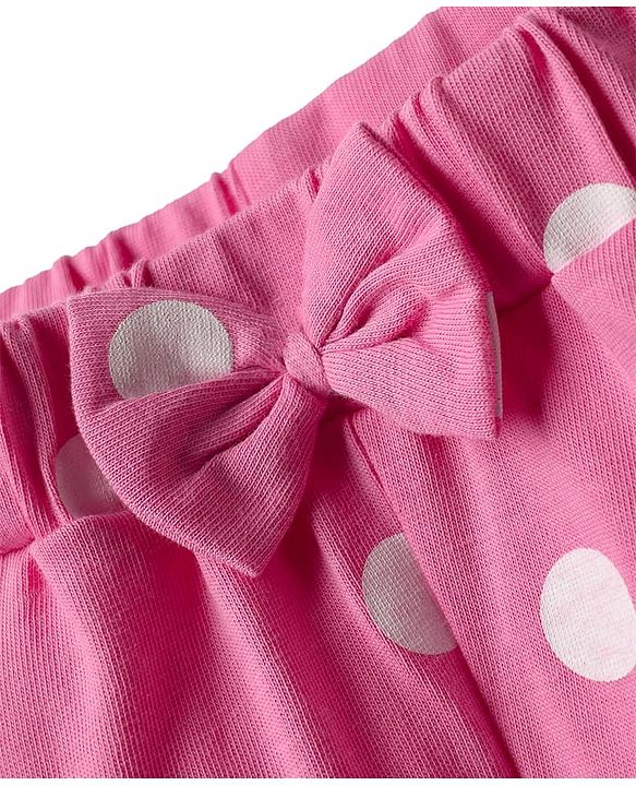 Babyhug Cotton Single Jersey Knit Shorts with Polka Dot Design Floral & Butterfly Print - Pack of 3 - Pink Yellow & Black