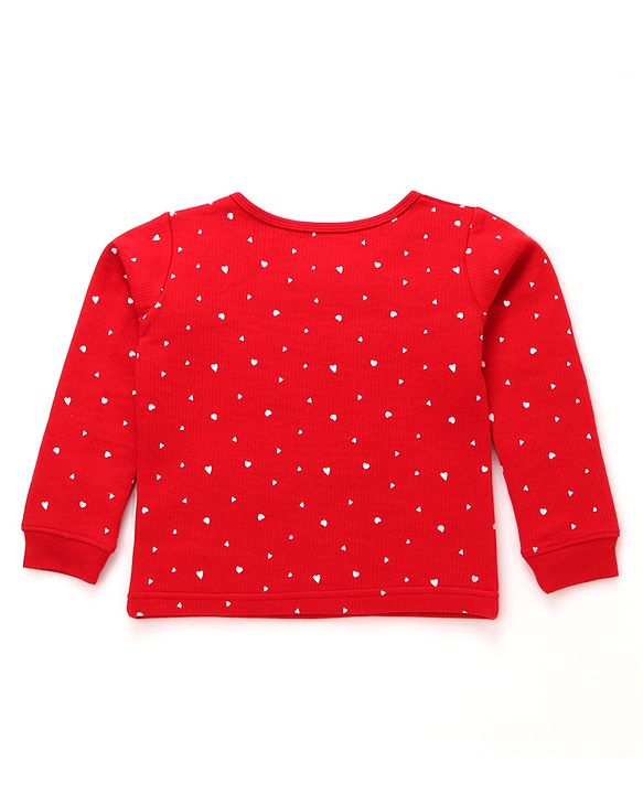Pine Kids Cotton Knit Full Sleeves Thermal Vest & Pant Set with Floral Print - Navy Blue