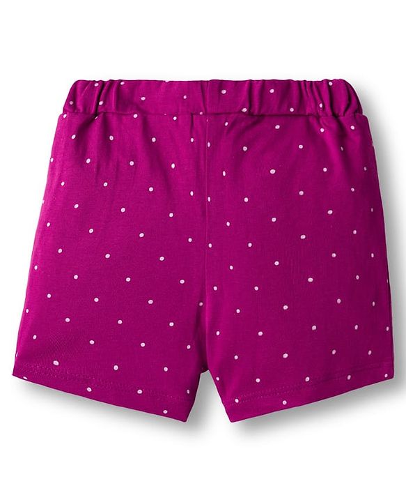 Babyhug Single Jersey Knit Shorts With Floral Print Pack Of 3 - Navy Blue & Pink