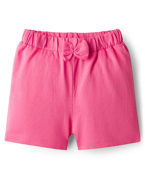 Babyhug Single Jersey Knit Shorts With Floral Print Pack Of 3 - Navy Blue & Pink