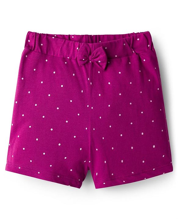 Babyhug Single Jersey Knit Shorts With Floral Print Pack Of 3 - Navy Blue & Pink