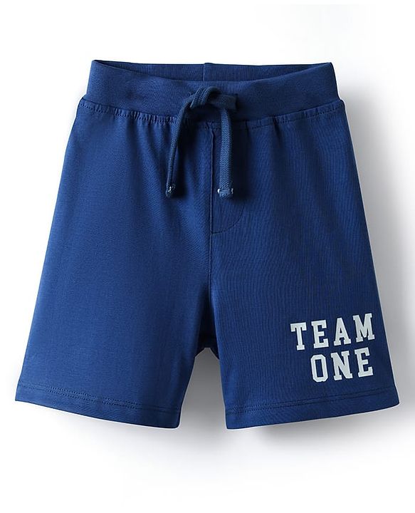 Babyhug Single Jersey Knit Text Printed Shorts Pack of 3 - Red Yellow & Blue