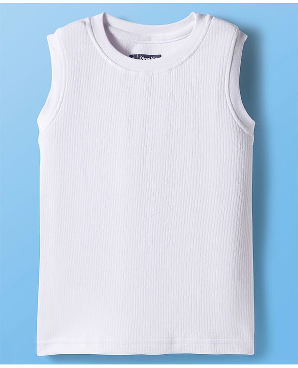 Pine Kids Knit Sleeveless Solid Colour Vests Pack Of 2 - White & Black