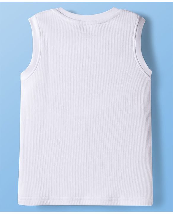 Pine Kids Knit Sleeveless Solid Colour Vests Pack Of 2 - White & Black