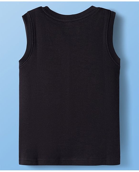Pine Kids Knit Sleeveless Solid Colour Vests Pack Of 2 - White & Black