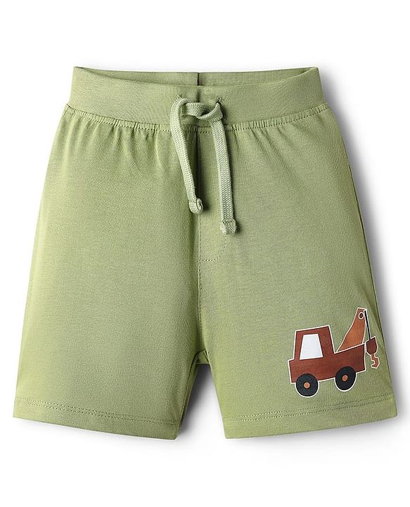 Babyhug Single Jersey Knit Shorts With Stripes & Vehicles Print Pack Of 3 - Multi Colour