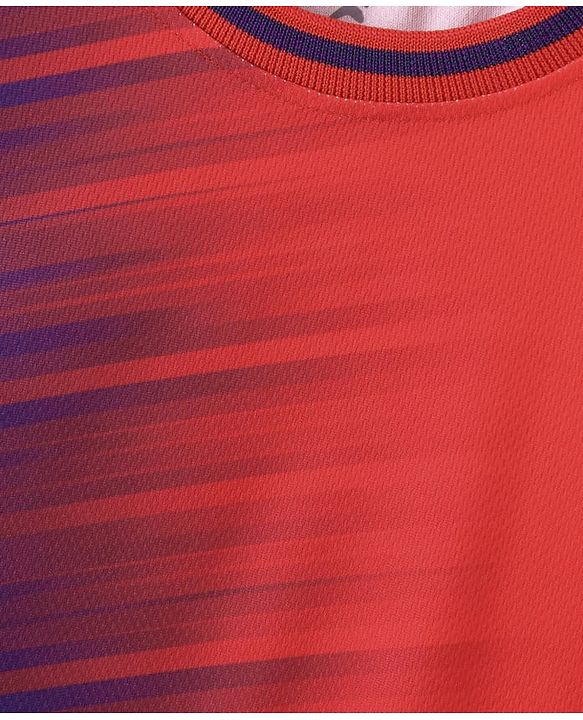 Pine Active Knit Half Sleeves Printed T-Shirt & Shorts Set - Red