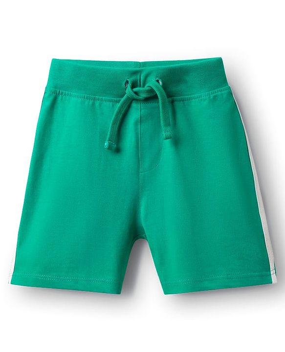 Babyhug 100% Cotton Single Jersey Knit Shorts with Tractor Print Pack of 3 - Green Red & Blue