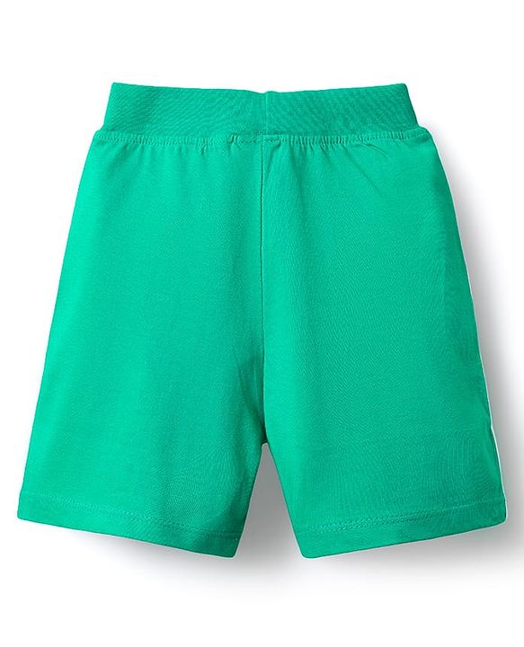 Babyhug 100% Cotton Single Jersey Knit Shorts with Tractor Print Pack of 3 - Green Red & Blue