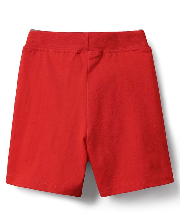 Babyhug 100% Cotton Single Jersey Knit Shorts with Tractor Print Pack of 3 - Green Red & Blue