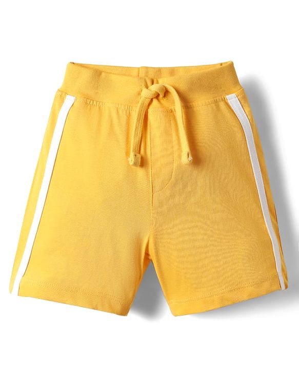 Babyhug Single Jersey Knit Shorts With Tape Detailing Pack Of 3 - Yellow Red & Green