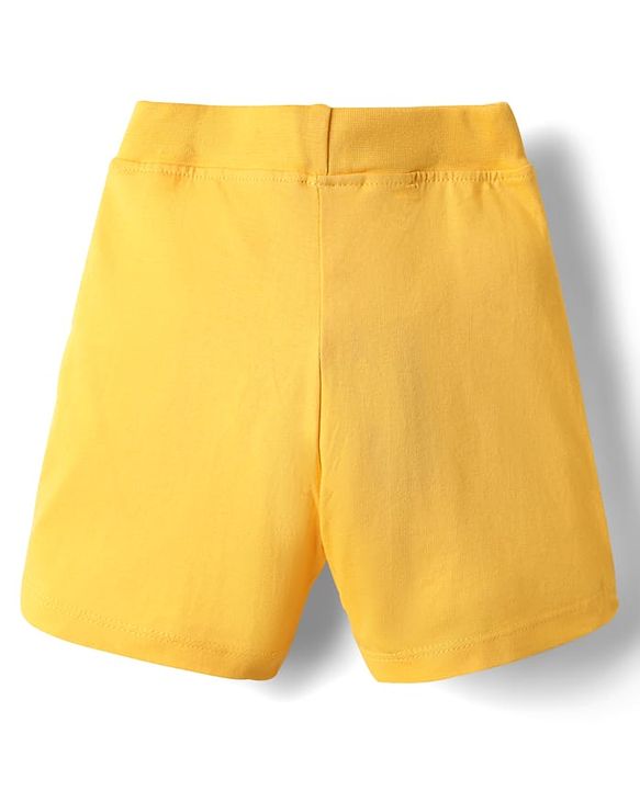 Babyhug Single Jersey Knit Shorts With Tape Detailing Pack Of 3 - Yellow Red & Green