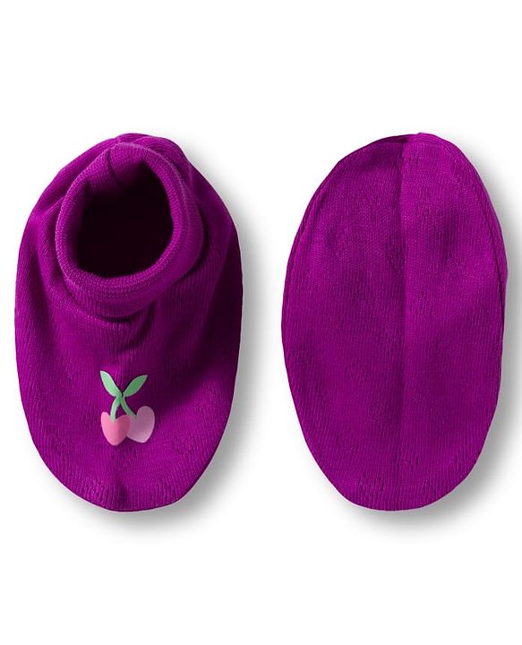 Babyhug 100% Cotton Interlock Knit Onesies With Hairband & Booties - Purple