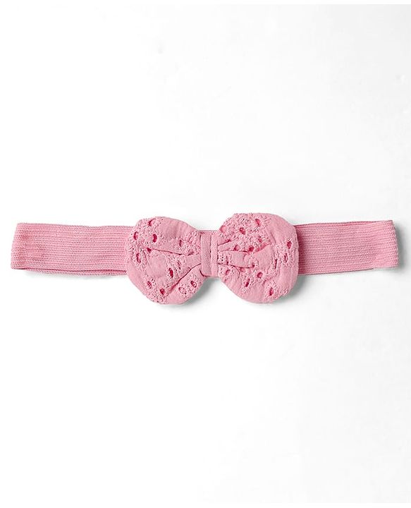 Babyhug 100% Cotton Single Jersey Knit Embroidered Romper With Headband - Pink