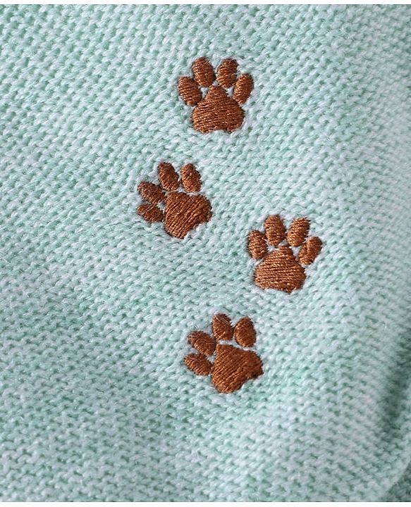 Babyhug Knit Full Sleeves Front Open Hooded Sweater With Bear Face & Ear Applique - Mint