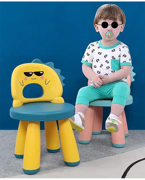 Babyhug Baby High Quality Study Chair With Face Print Design - Pink| Strong & Durable Chair| Indoor & Outdoor Use| Home & Classroom| Easy to Assemble| Convert to Stool