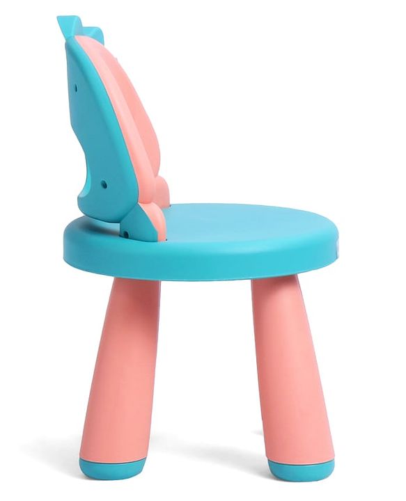 Babyhug Baby High Quality Study Chair With Face Print Design - Pink| Strong & Durable Chair| Indoor & Outdoor Use| Home & Classroom| Easy to Assemble| Convert to Stool