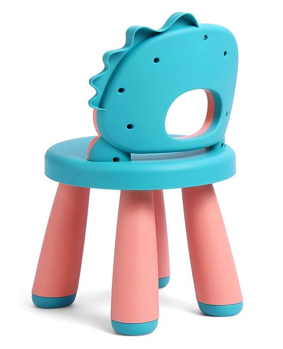 Babyhug Baby High Quality Study Chair With Face Print Design - Pink| Strong & Durable Chair| Indoor & Outdoor Use| Home & Classroom| Easy to Assemble| Convert to Stool