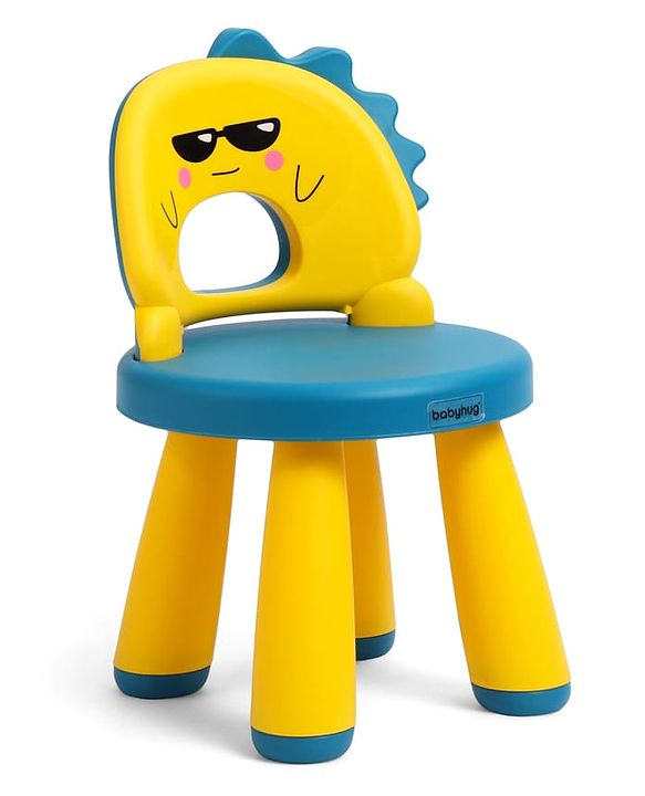 Babyhug Baby High Quality Study Chair With Face Print Design - Pink| Strong & Durable Chair| Indoor & Outdoor Use| Home & Classroom| Easy to Assemble| Convert to Stool