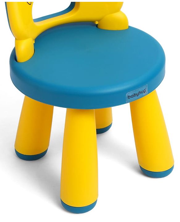 Babyhug Baby High Quality Study Chair With Face Print Design - Pink| Strong & Durable Chair| Indoor & Outdoor Use| Home & Classroom| Easy to Assemble| Convert to Stool
