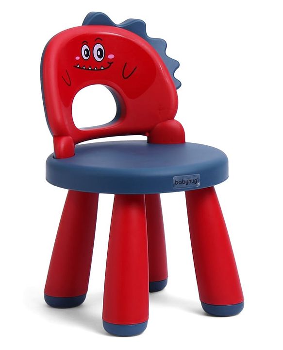 Babyhug Baby High Quality Study Chair With Face Print Design - Pink| Strong & Durable Chair| Indoor & Outdoor Use| Home & Classroom| Easy to Assemble| Convert to Stool