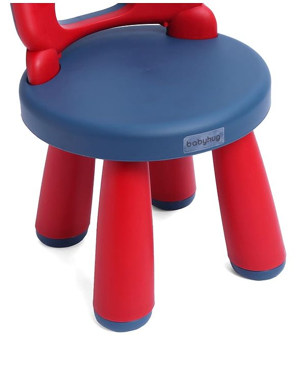 Babyhug Baby High Quality Study Chair With Face Print Design - Pink| Strong & Durable Chair| Indoor & Outdoor Use| Home & Classroom| Easy to Assemble| Convert to Stool