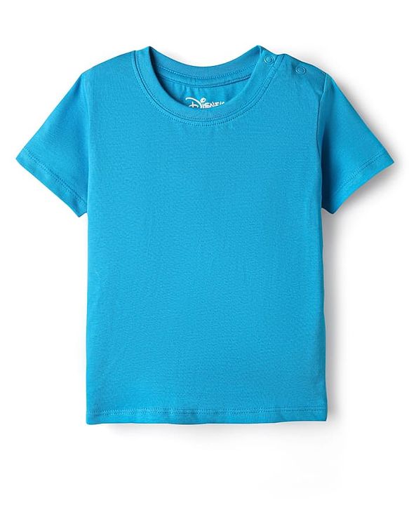 Babyhug Disney Single Jersey Knit Dungaree & Half Sleeves T-Shirt With Mickey Mouse Family Print - Blue
