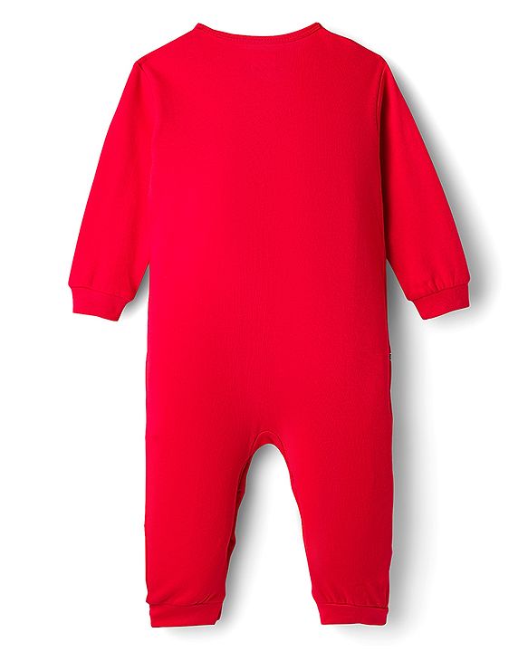 Babyhug 100% Cotton Interlock Knit Full Sleeves Romper with Stripe & Dino Print Pack of 2 - Red White Blue