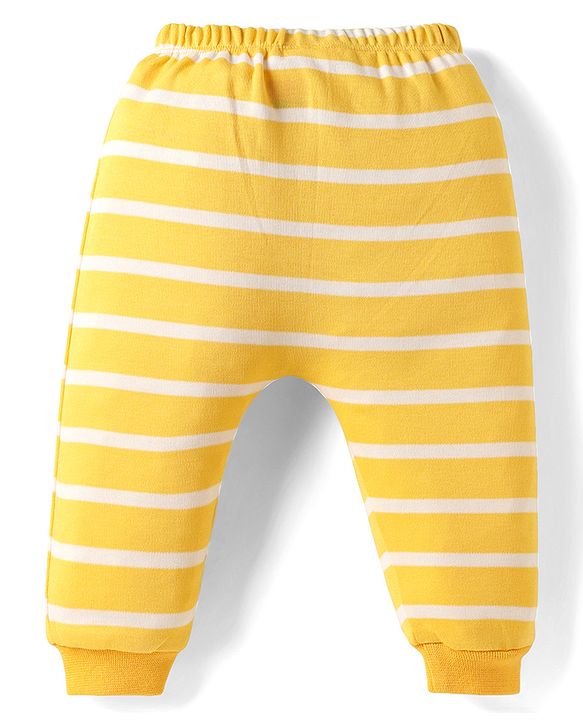 Babyhug 100% Cotton Full Sleeves Animal Printed Onesies With Striped Leggings Cap Mittens & Booties Set -